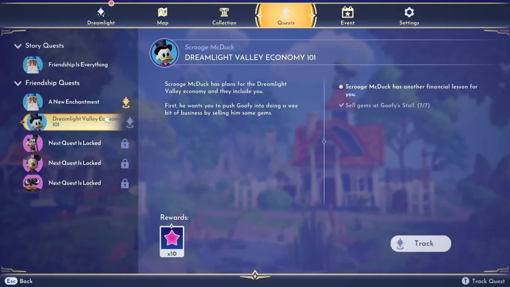 Dreamlight Valley Economy 101 Quest