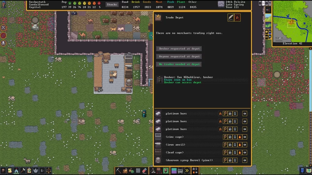 Dwarf Fortress - Requesting a Broker For Trading