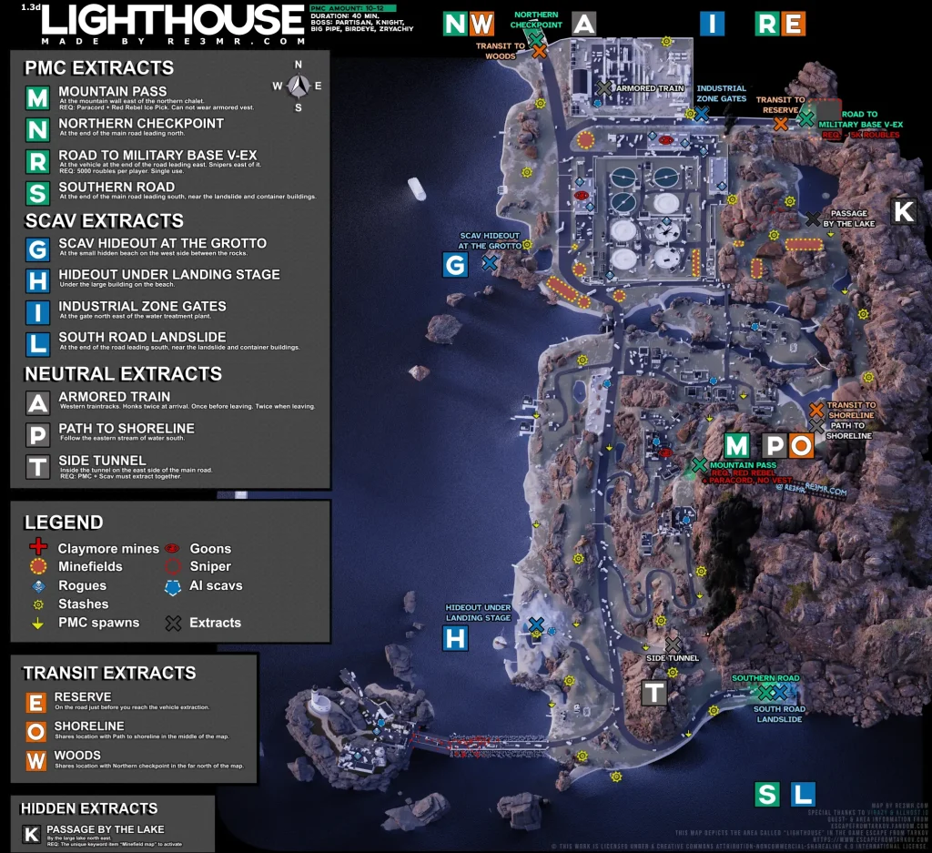 Escape from Tarkov 3D Lighthouse Map 2025