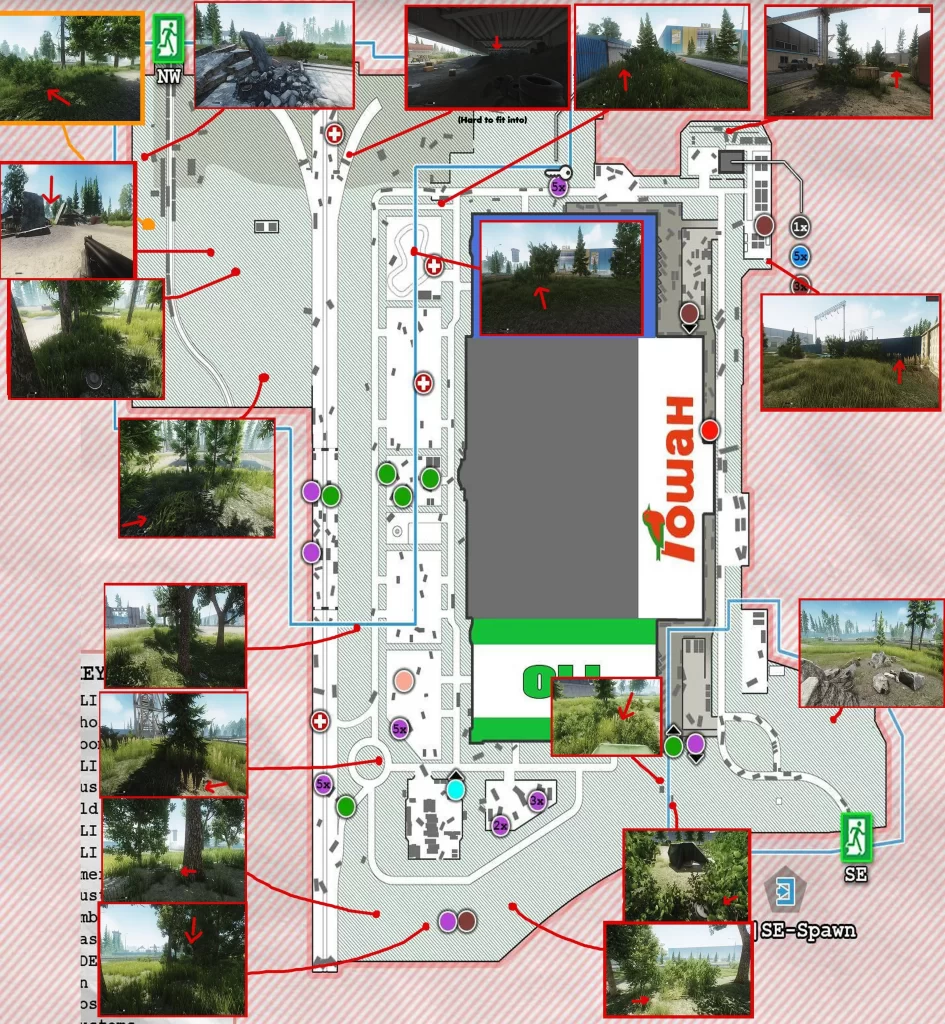 Escape from Tarkov - Interchange Hidden Stash Map