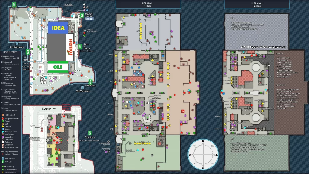 Escape from Tarkov - Interchange Map All Extractions