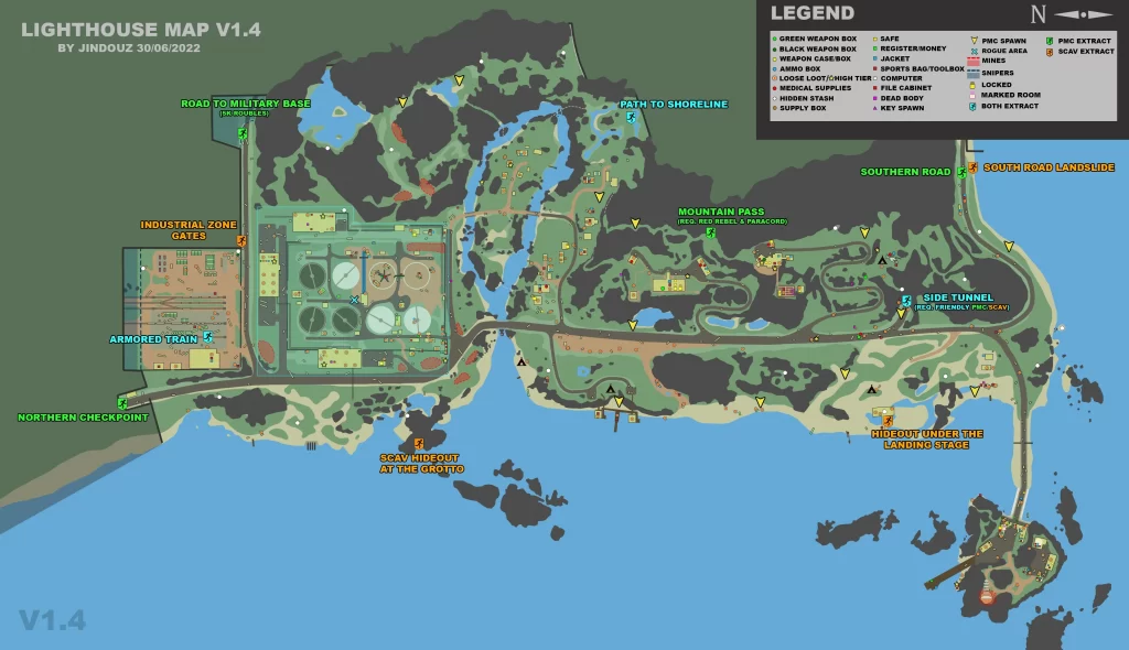 Escape from Tarkov - Lighthouse Map Every Extract