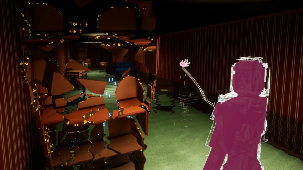 GlitchSPANKR Screenshot of a Purple Person Spanking a Shelf