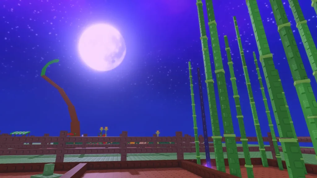 Grow a Garden Night Event Showing the Moon and Bamboo
