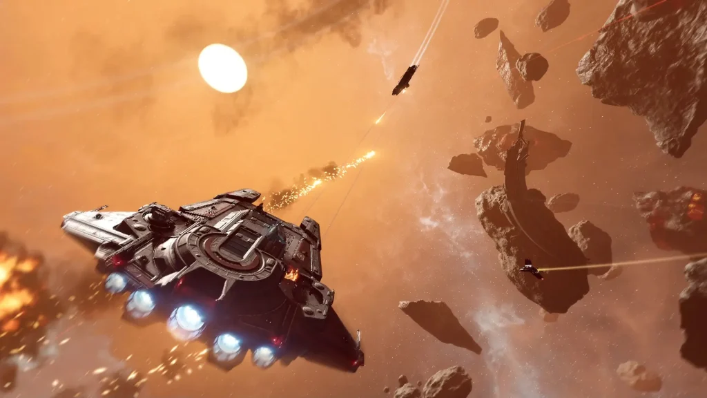 Jump Ship Screenshot of a Dog Fight in Space