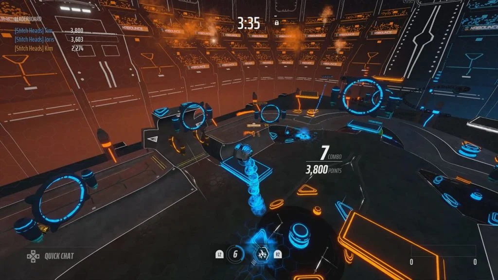 Kabounce Screenshot of a Blue Ball Flying in the Air