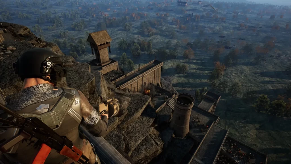Kingmaker Screenshot Looking Over Castle Walls