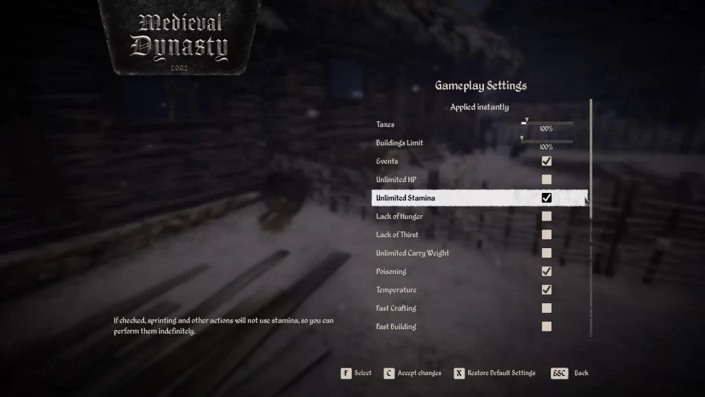 Medieval Dynasty - Customizing Game Settings