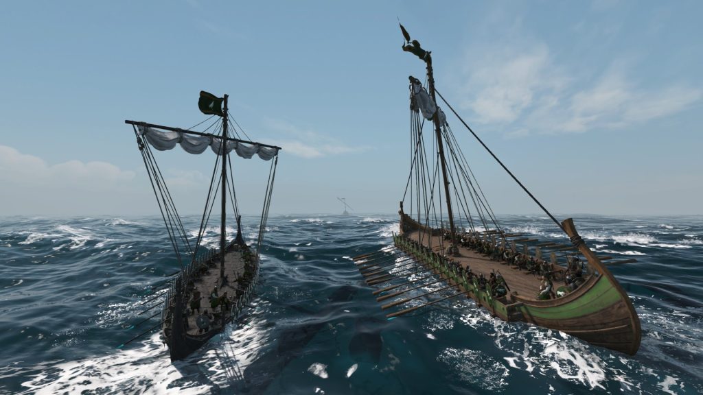 Mount & Blade 2 Bannerlord War Sails screenshot of two parallel ships sailing