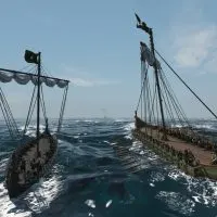 Mount & Blade 2 Bannerlord War Sails screenshot of two parallel ships sailing