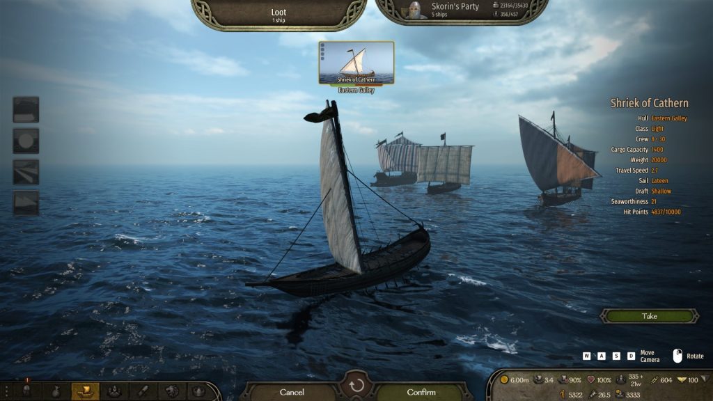 Mount & Blade 2 War Sails screenshot of one ship at sea on the loot screen.
