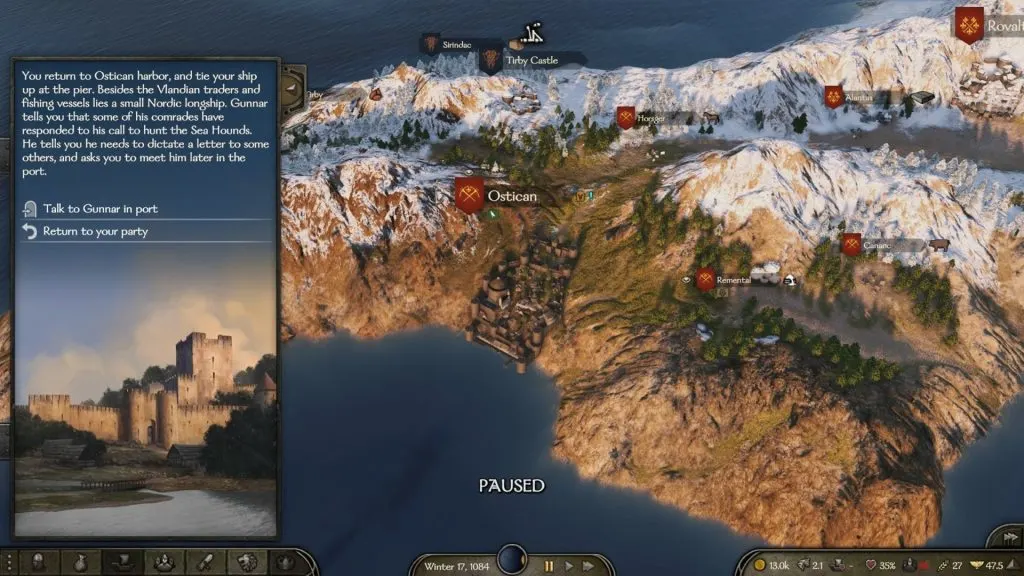 Mount & Blade 2 War Sails screenshot of the coast near the town Ostican