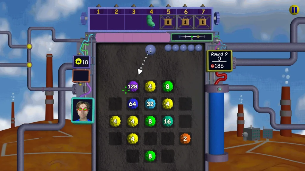 Nubby's Number Factory Aiming Nubby Before Launching