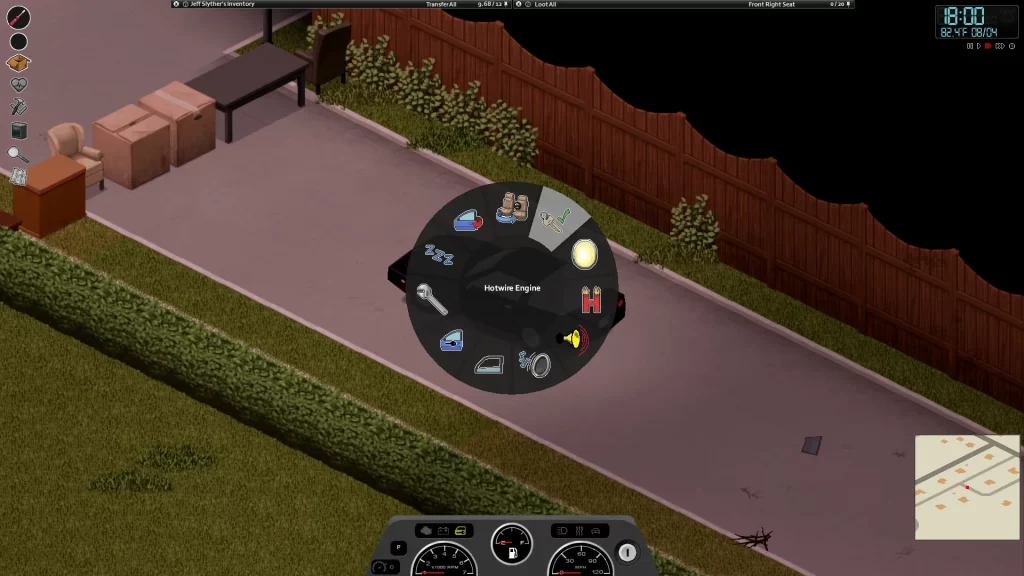 Project Zomboid - Vehicle Radial Menu Button