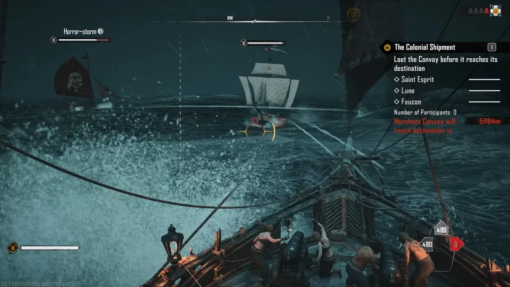 Skull and Bones Fighting a Ship With Another Person