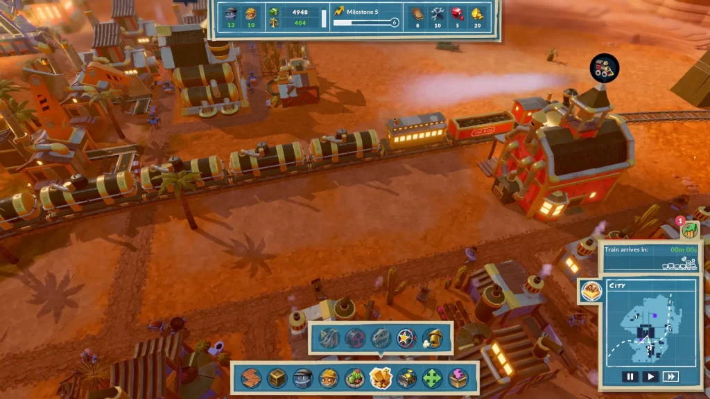 SteamWorld Build - Train Coming Into Station