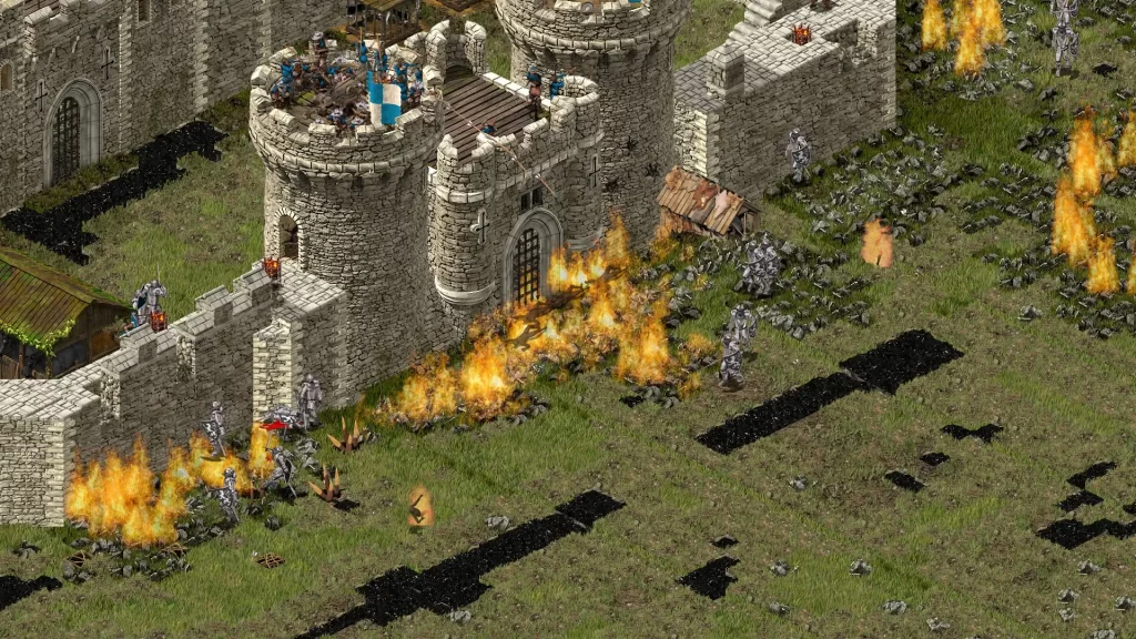 Stronghold Definitive Edition - Lighting Pitch on Fire From Castle