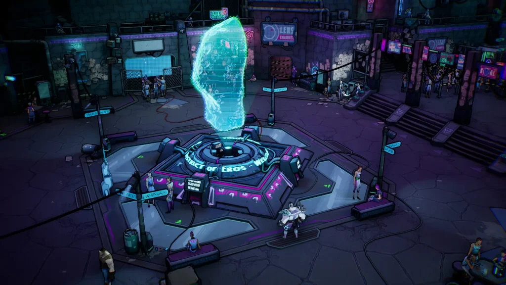 Superfuse Screenshot Showing a Large Blue Hologram