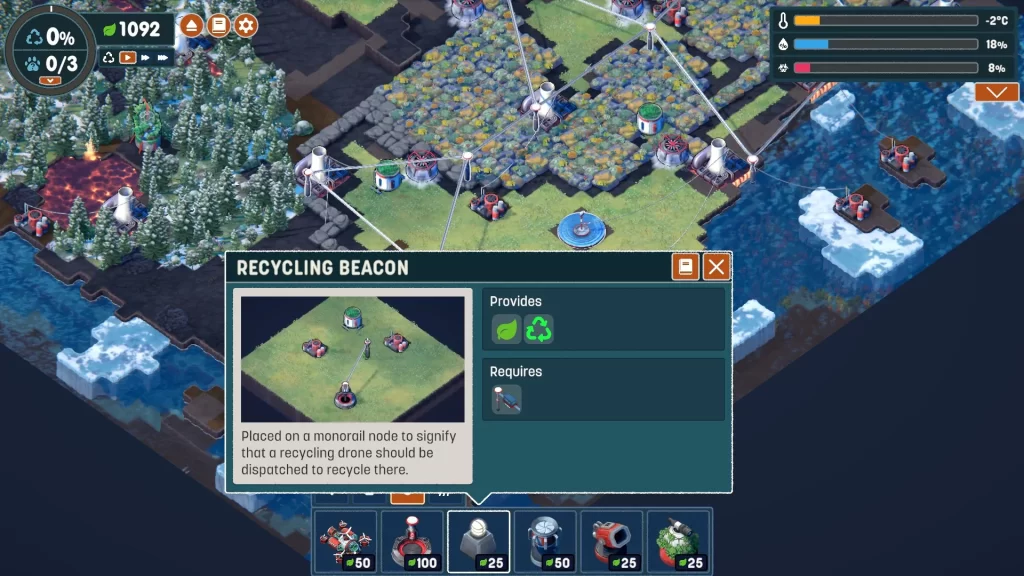 Terra Nil - Using Recycling Beacons