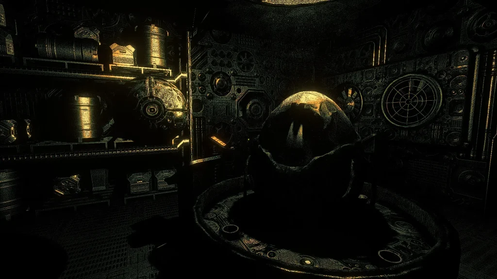 The Hatchling Screenshot of an Egg in Dark Lighting
