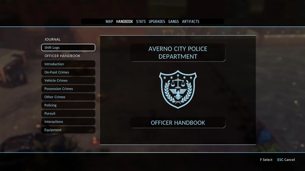 The Precinct Screenshot of the Handbook