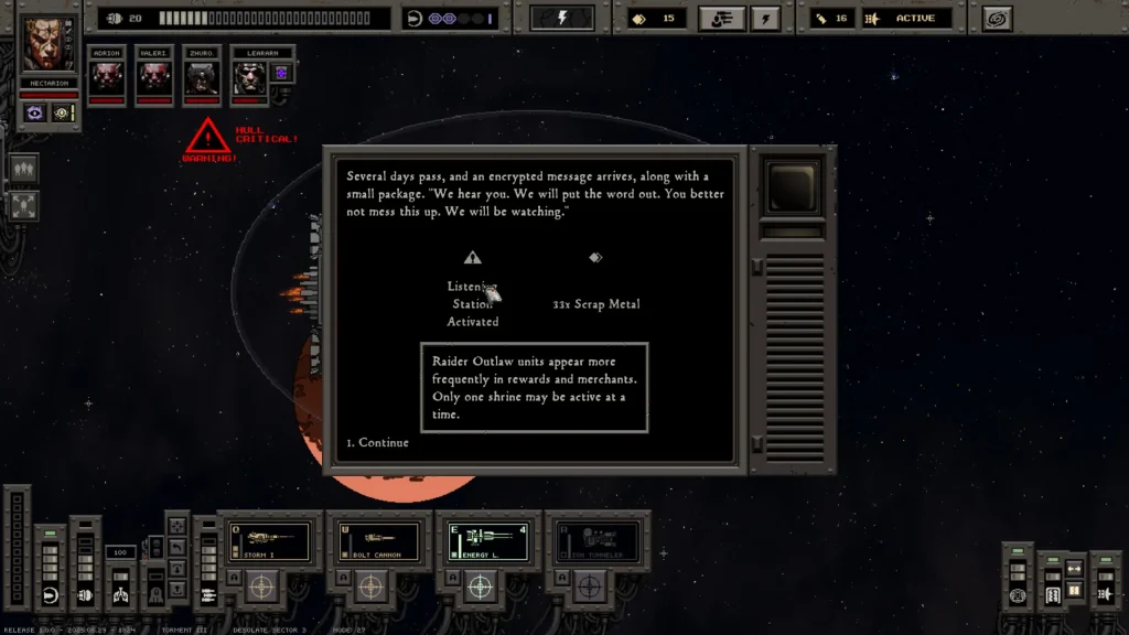 Void War Screenshot of a Listening Station Effect