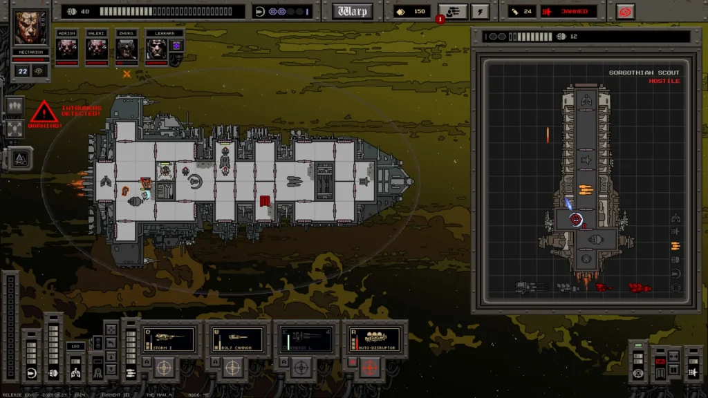 Void War Screenshot of a Ship Surrounded by Gas Targeting an Enemy Ship's Shield