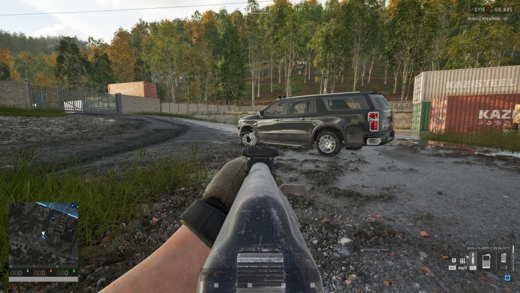 Wardogs Aiming a Rifle at a Van's Rims