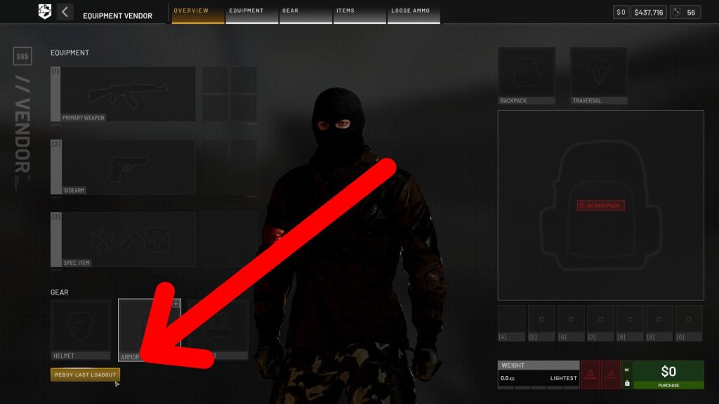 Wardogs Rebuy Last Loadout Button