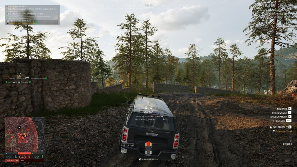 Wardogs Screenshot of a Black Truck Driving Along a Dirt Road