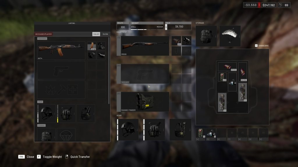 Wardogs Screenshot of the Looting Window