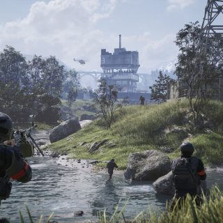 Wardogs Soldiers Looking at Tower 3 in the Distance