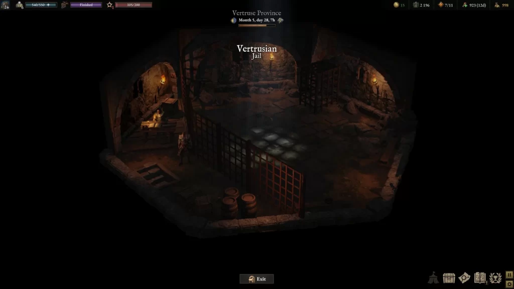 Wartales - Vertruse Jail Inside Screenshot