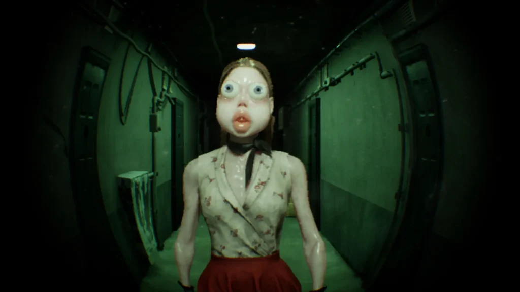 Who's at the Door Screenshot of a Woman With Large Lips and Giant Eyes