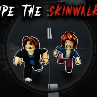 Art for the Roblox Game Skinwalkers That Says Snipe the Skinwalker Showing Two Robloxians